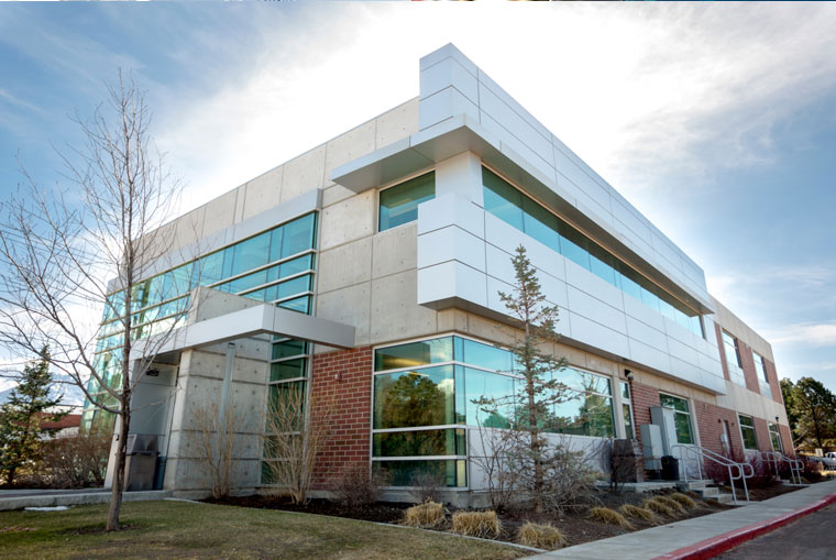 Side Entrance to UVU Facilities Complex building, Parking Services is Inside